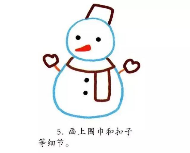 冬天的雪人简笔画绘画教程图解步骤