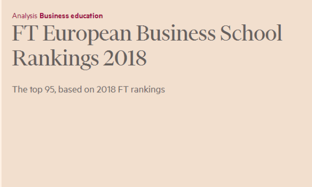 2018《金融时报》欧洲商学院排行榜,英国22所