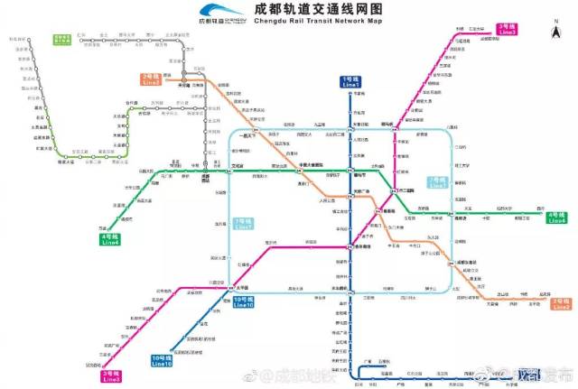 你要的成都地铁线路图,来了!是地铁3号线通车后的线路