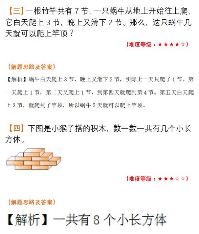 小学数学一年级趣味智力题 解析