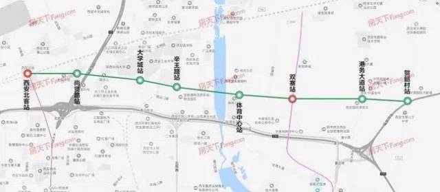 西安地铁十四号线一期工程(北客站--贺韶村)为东西走向,规划东端起点图片