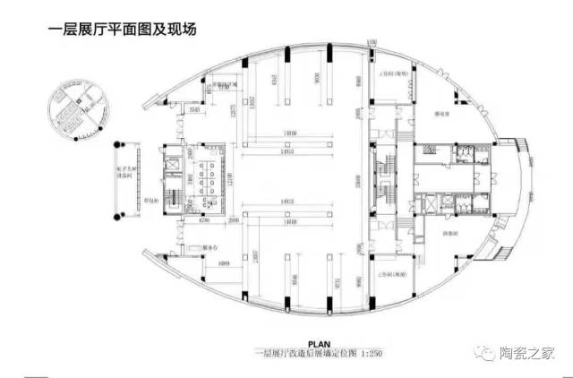 河南省美术馆一层展厅平面图及现场