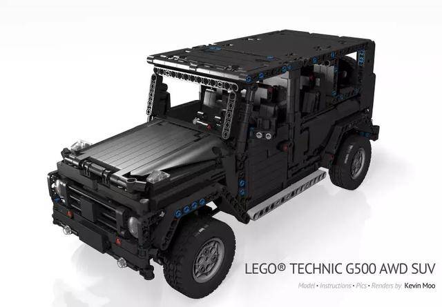 lego乐高moc科技奔驰g500moc图纸分享