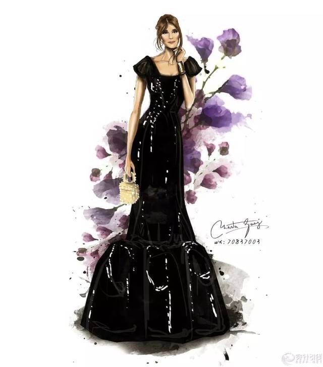 时装手绘 | 黑色婚纱礼服欣赏