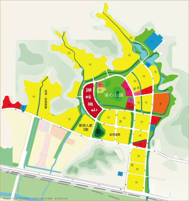 湖心公园规划图   来源于宁波市规划局