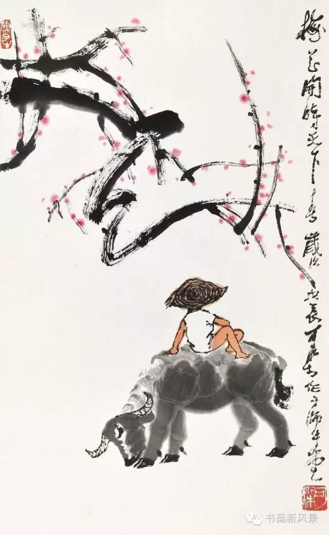 李可染《人在万点梅花中》