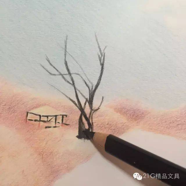 彩铅教程 彩色铅笔下的风景插图