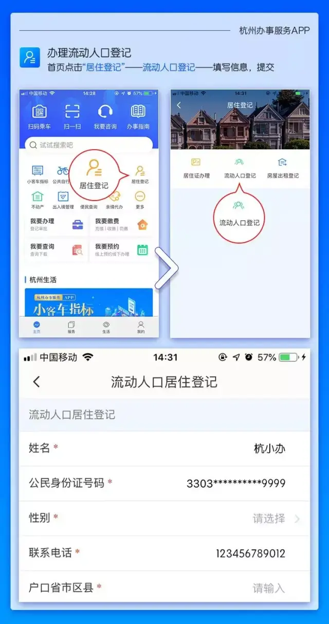 新杭州人必看!流动人口登记,居住证,户口转移…这些事手机上都能办!