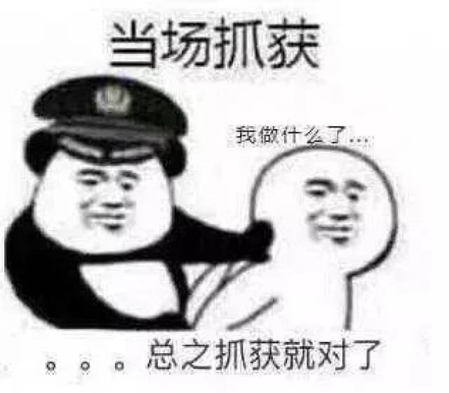 熊猫头表情包:当场抓获,当场逃脱,反手逮捕,当场击毙