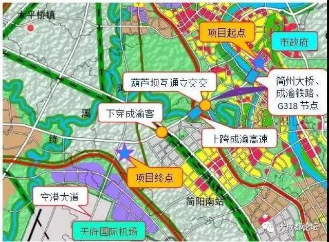 【最全】简阳市最高规格快速通道——双向十车道空港大道!