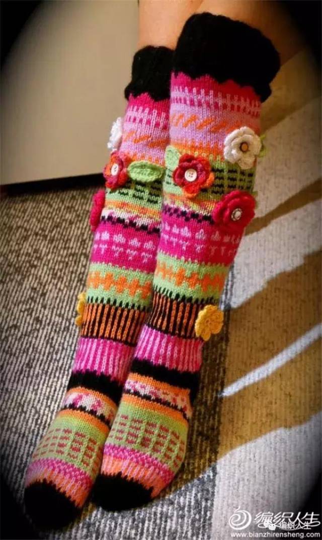 50多款创意手工编织毛线长筒袜,款款实用又漂亮