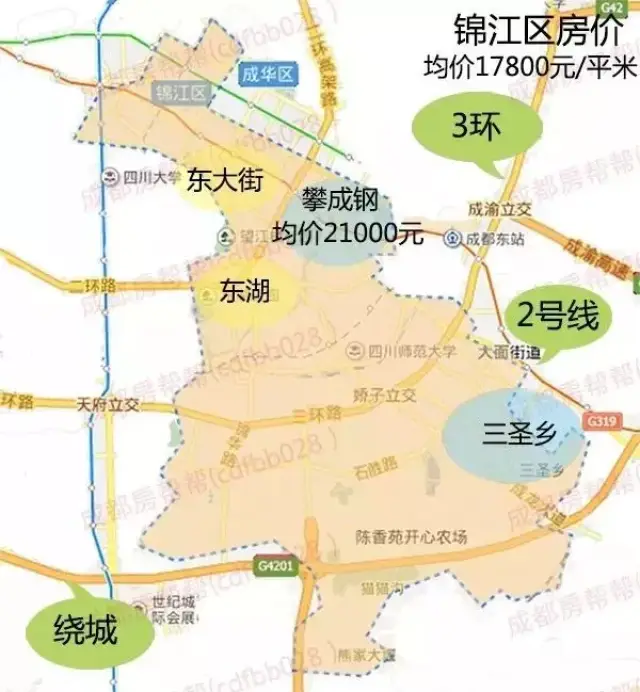 成都11月房价地图:主城区房价17746元/平 就问你怕不怕!