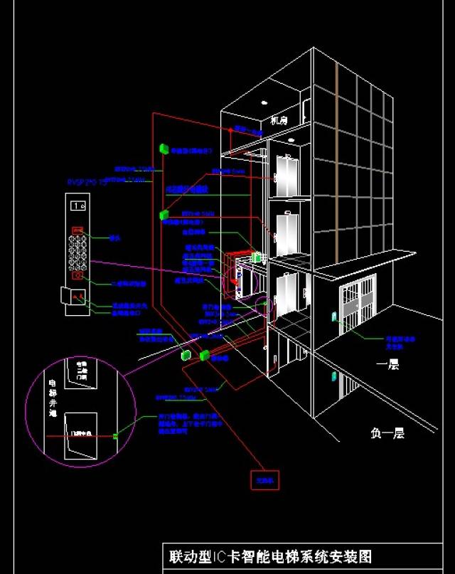 楼宇可视对讲联动型ic卡电梯系统图(有预约呼梯)让电梯等人,而不是人