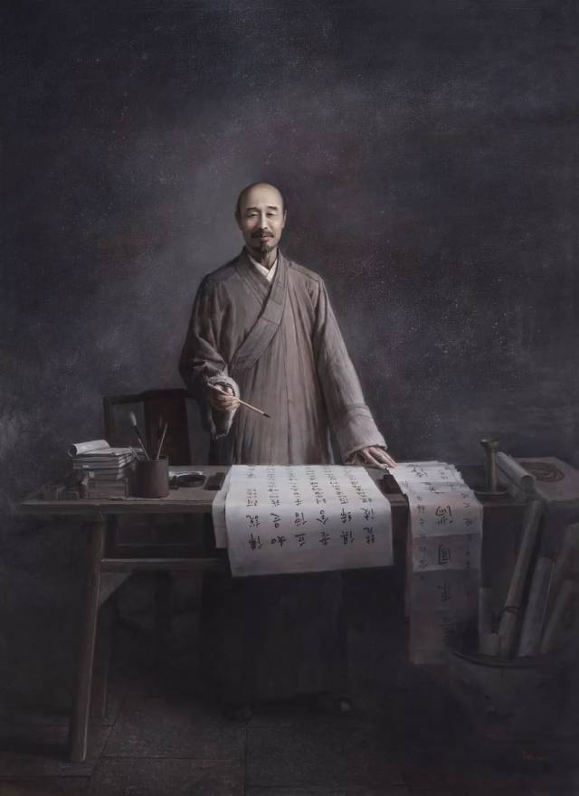 《弘一大师·1932》 吴威 270cm×190cm 油画 2017