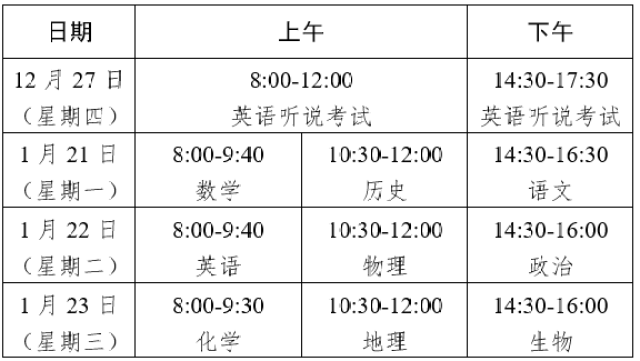 最新!中山初、高中期末考试时间定了,请收好