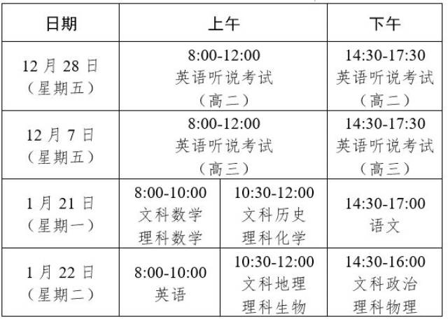 最新!中山初、高中期末考试时间定了,请收好