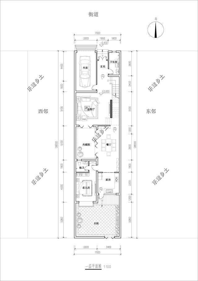 湖北超狭长宅基地建房项目,初版两种平面方案设计完成