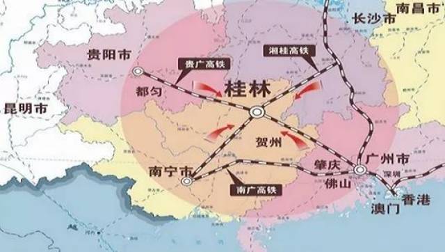 广西发布高铁五纵五横规划,桂林新增时速350公里线路图片