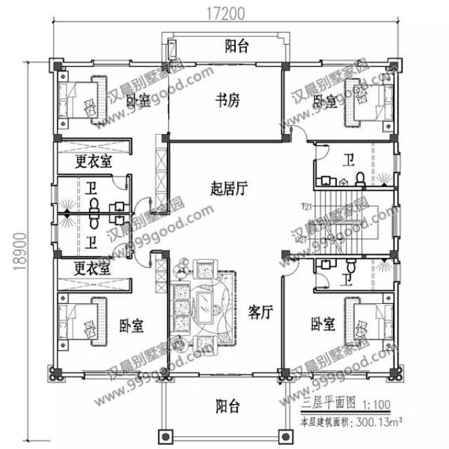 农村8.5米x13米平面图