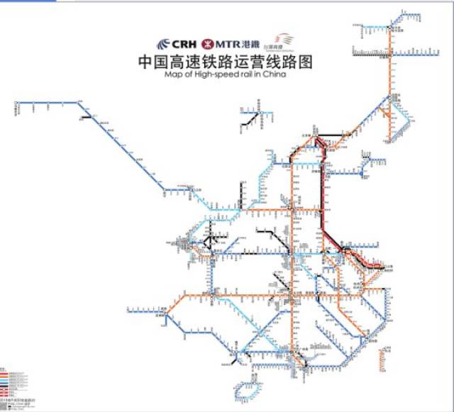 2018年9月高铁线路图