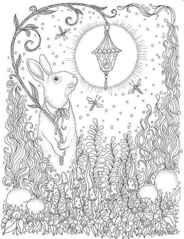 一组梦幻的黑白线描图,值得收藏的好素材