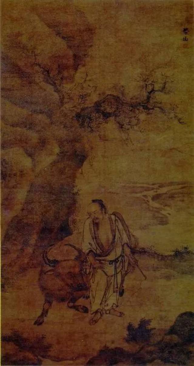张路《宁戚饭牛图》纵165cm,横86.9cm,绢本设色,现藏北京故宫博物院.