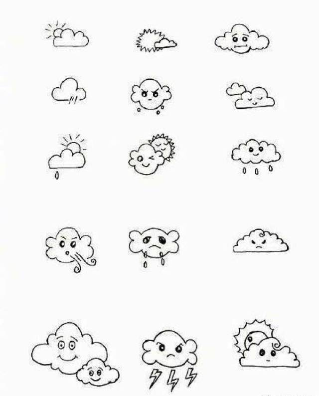 白云主题的简笔画大全,简单实用教孩子画画最简单!