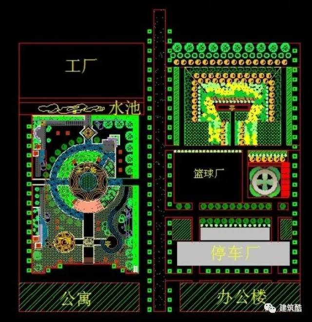 cad|工业园景观规划cad平面图图纸集