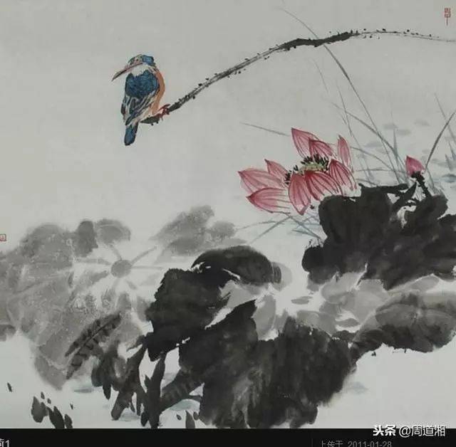 黄君璧写意荷花图欣赏