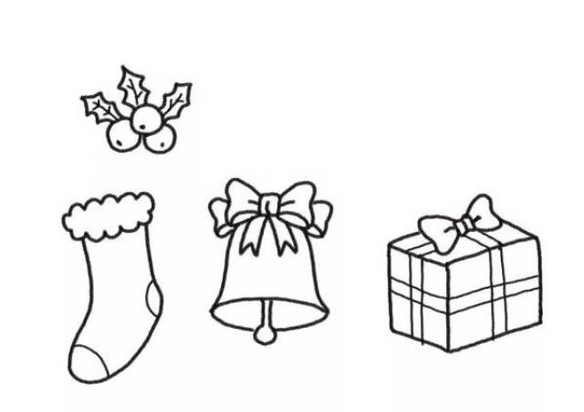 圣诞袜,圣诞铃铛,礼物盒, 还有圣诞果,姜饼人,拐杖糖…… 各种有趣的