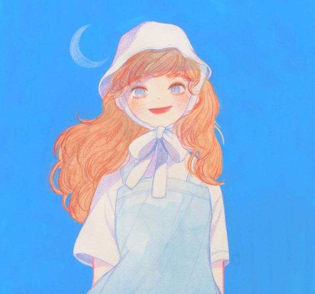绘画欣赏 | 少女心彩铅水彩插画,满满的粉色调