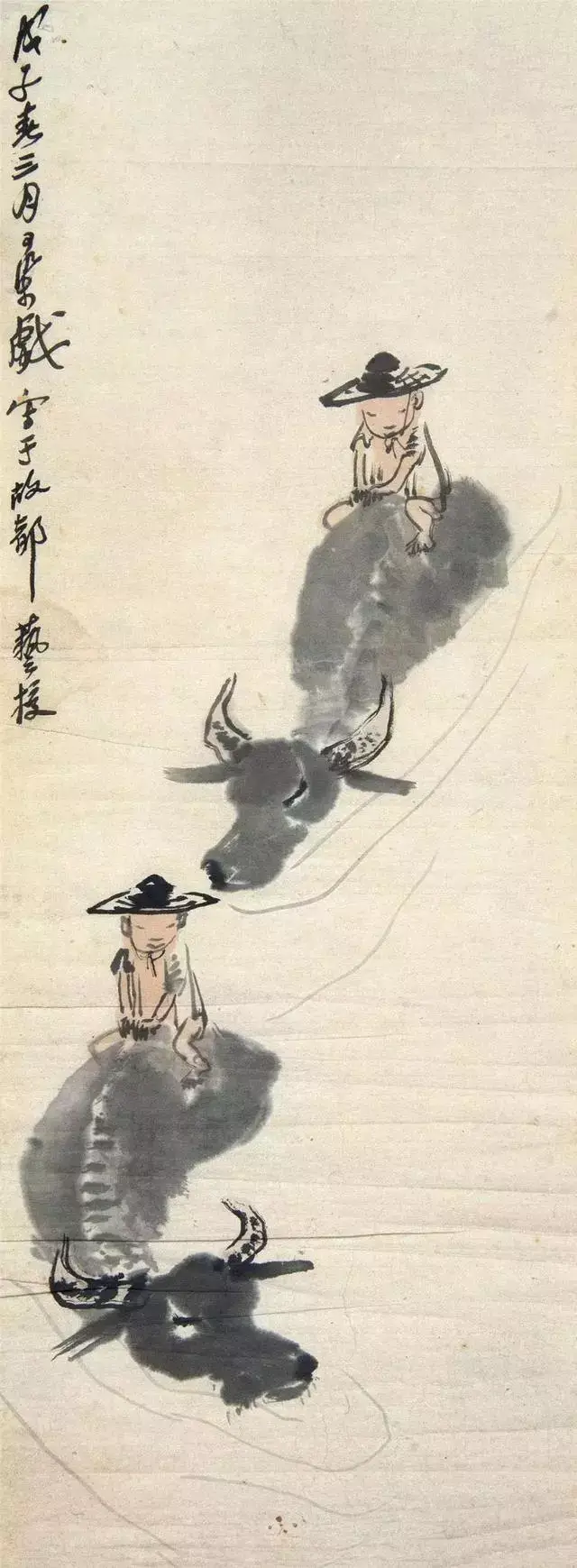 1947年,著名画家齐白石曾二次在其牧牛图上题跋,称其为"不愧乾嘉间