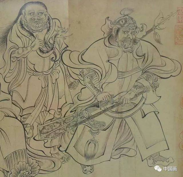 画圣|吴道子线描人物图