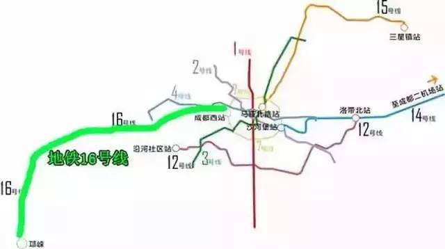 具体延长情况  地铁16号线规划将成都西边县镇与成都中心城区连接