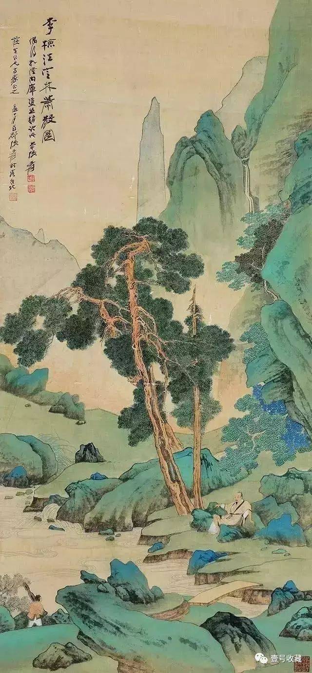 活跃于北京的金城,黄宾虹,吴佩衡,邓昆及移居海外的张大千等均擅长青