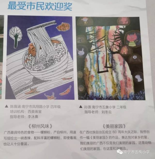 喜讯:五象小学学生在2018"美在广西"南宁小学生公益绘画大赛喜获佳绩.