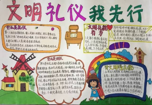 文明知礼 以礼育德——漳州立人学校初中部举行文明礼仪手抄报活动