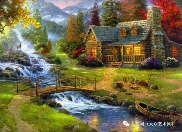 流行世界的田园诗情般画风 —— 美国著名画家托马斯 · 金凯德