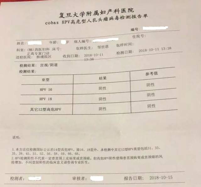 3,还有一种比较详细,就是把所有检测的高危型和低危型hpv全部显示出来