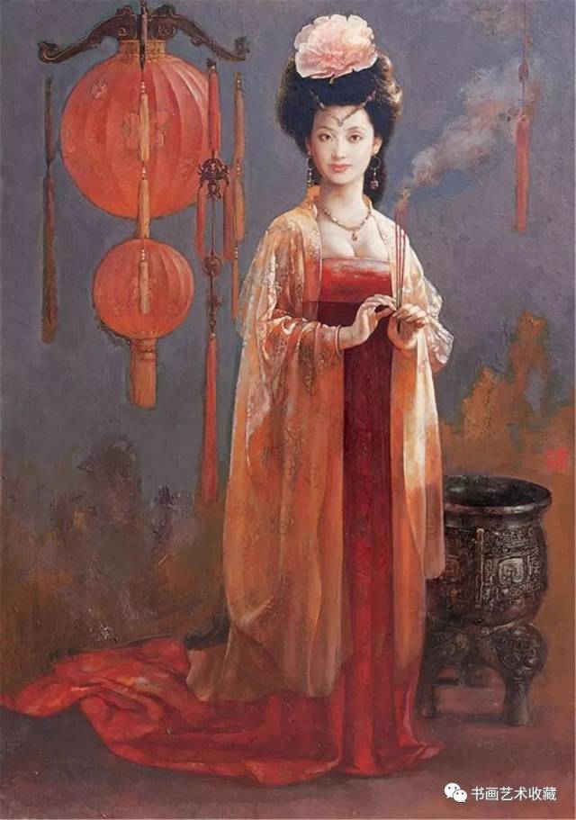 中国油画:女人花 摇曳在红尘中