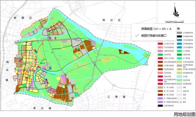 79公顷 1,用地规划与用地现状 用地规划图与《中山市黄圃镇总体规划
