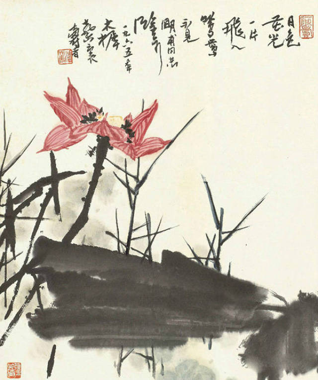 国画大师潘天寿的画荷精品