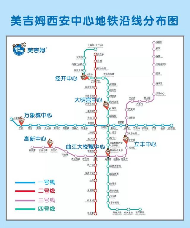 西咸新区三桥新街1076号万象城三楼 ★ 曲江大悦城中心:地铁3号与4号