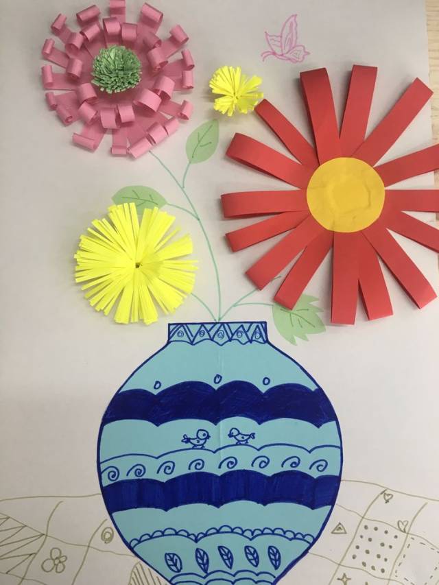手工拼贴画用折纸和绘画结合在一起,使画面更具有独特魅力!