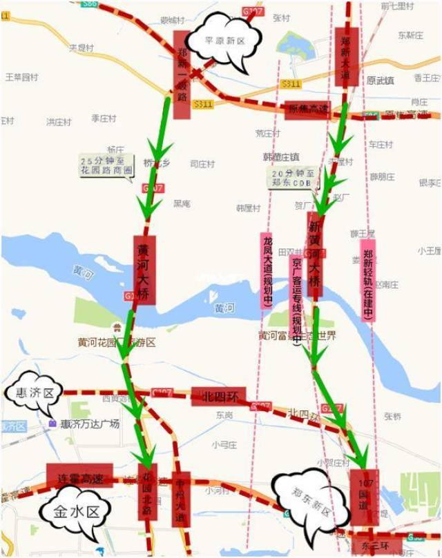 一张图看懂平原新区交通主干线