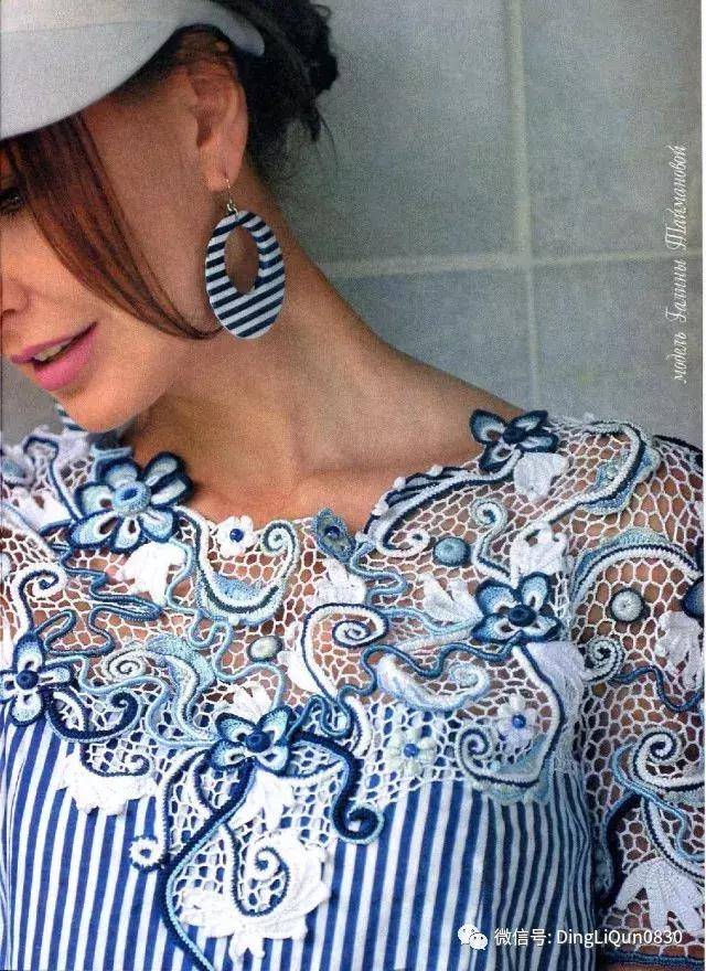 「钩编图解」35款爱尔兰花时尚美衣服作品欣赏