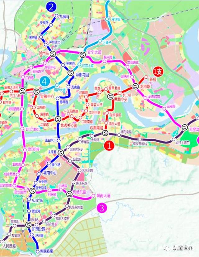 泸州市中心城区城市轨道交通线网规划推荐方案(中心城区)