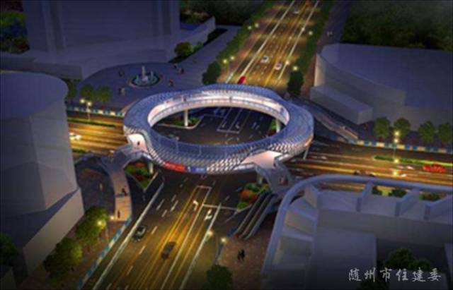 大润发路口人行天桥效果图
