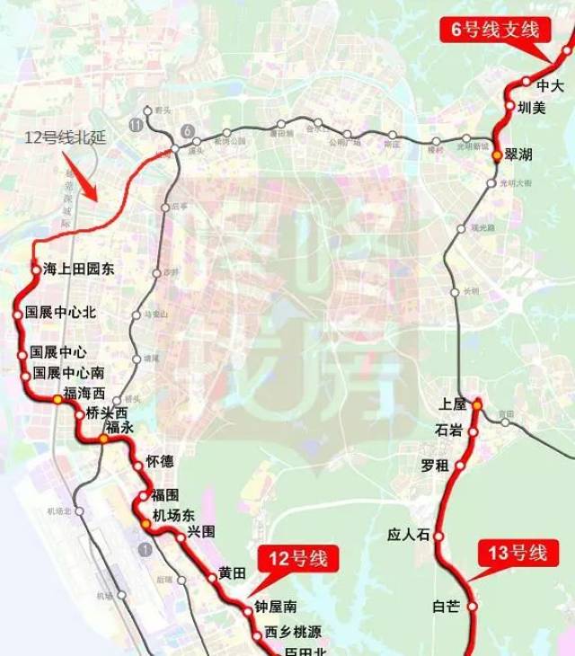 线路:福田站东延方向. 解读:毫无疑问将利好光明和公明