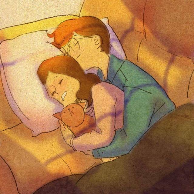 每次和男友睡觉刚开始的时候还抱着,只要一睡着他就离